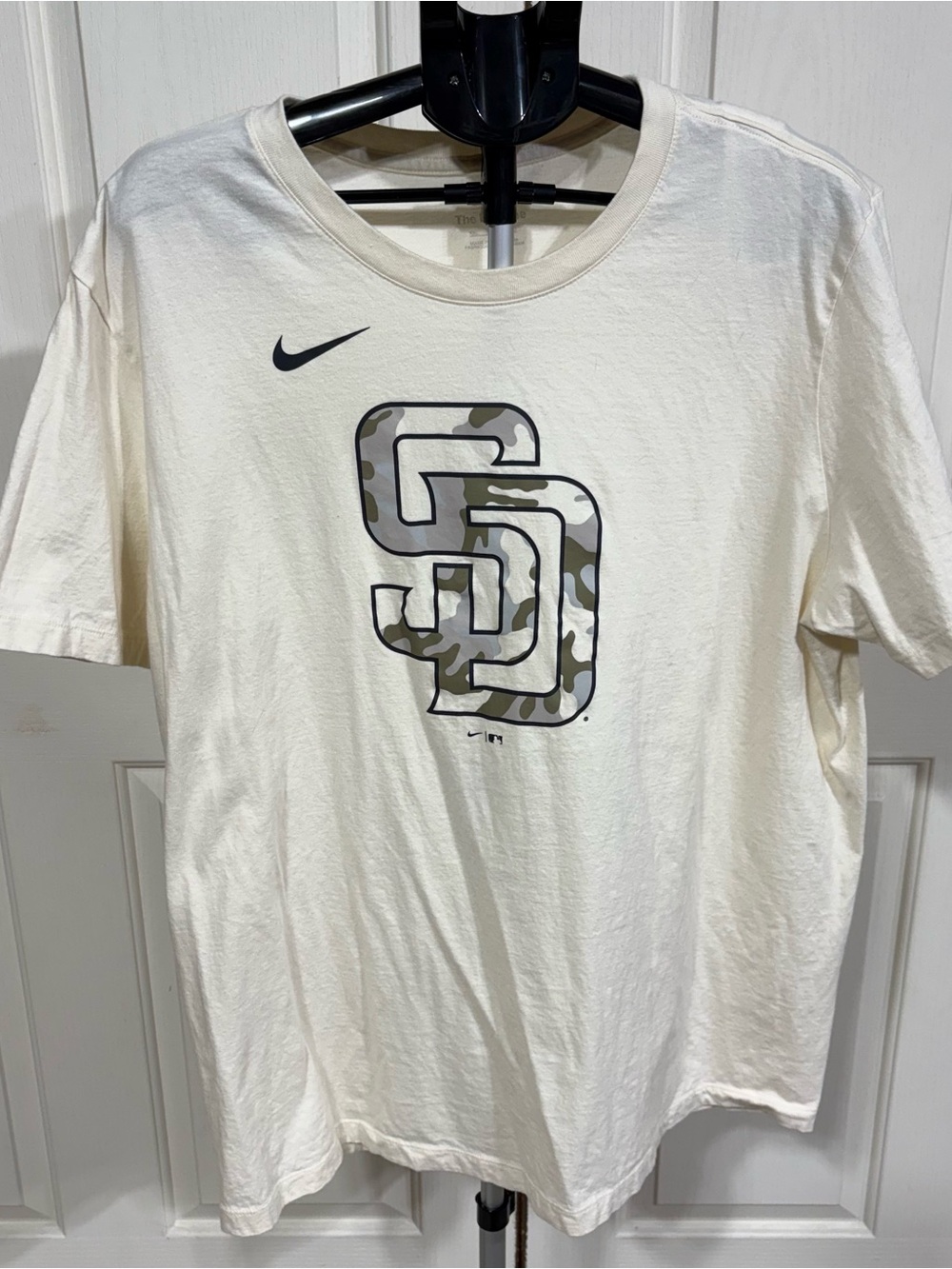 Nike Men’s San Diego Camo Logo Short-Sleeve Shirt - Cream XXL